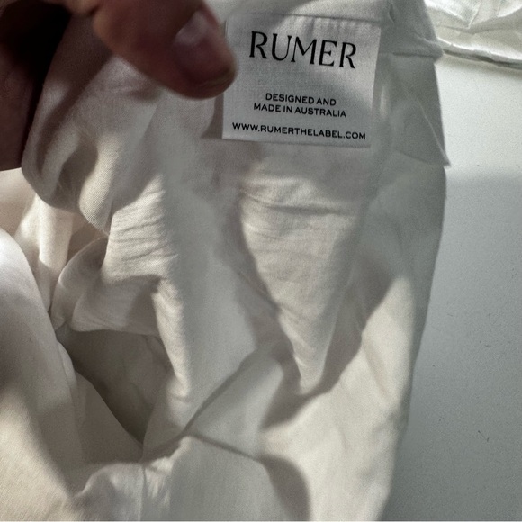 Rumer White Giselle Semi Sheer Cotton Jacquard Cut Out V-Neck Mini Dress NWT L - Picture 11 of 16